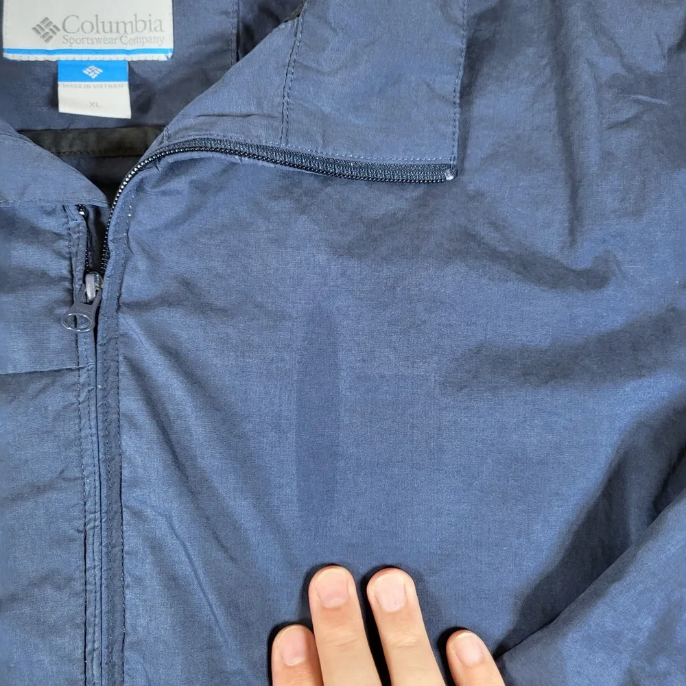Columbia Mens Jacket Full Zip Up Lightweight Blue‎ Omni-Shield Size XL
